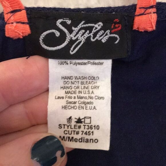 Cute navy and tan striped tank - Picture 3 of 4